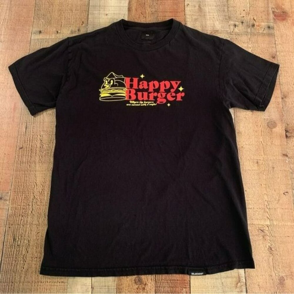 Happy Burger graphic black short sleeve three dots tshirt men’s medium